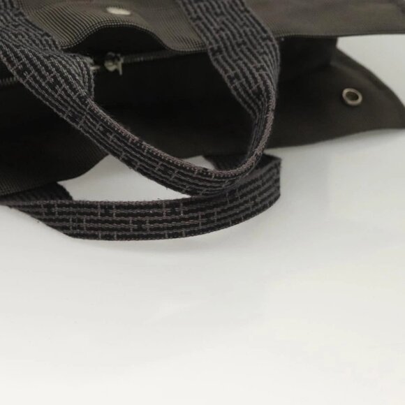 HERMES Her Line MM Hand Bag Canvas Gray Auth 129004 - Picture 8 of 16